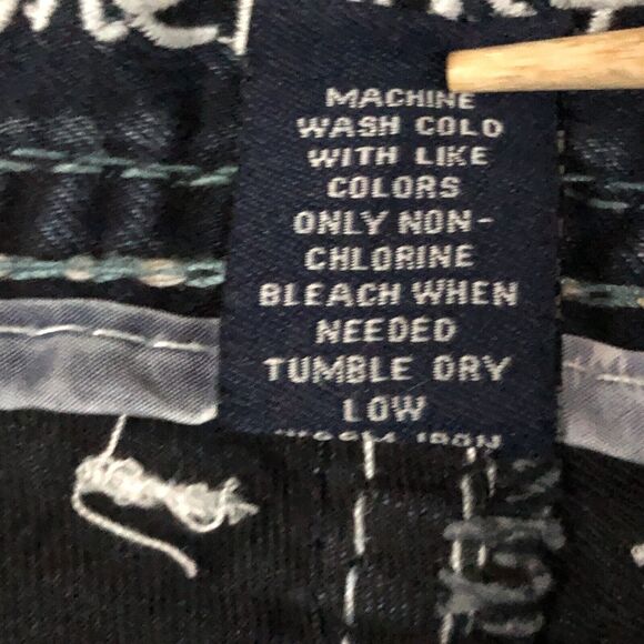 Amethyst Regina Jeans Womens 10 Skinny Dark-Wash 40x31 Whiskered Embroidered - Picture 10 of 11